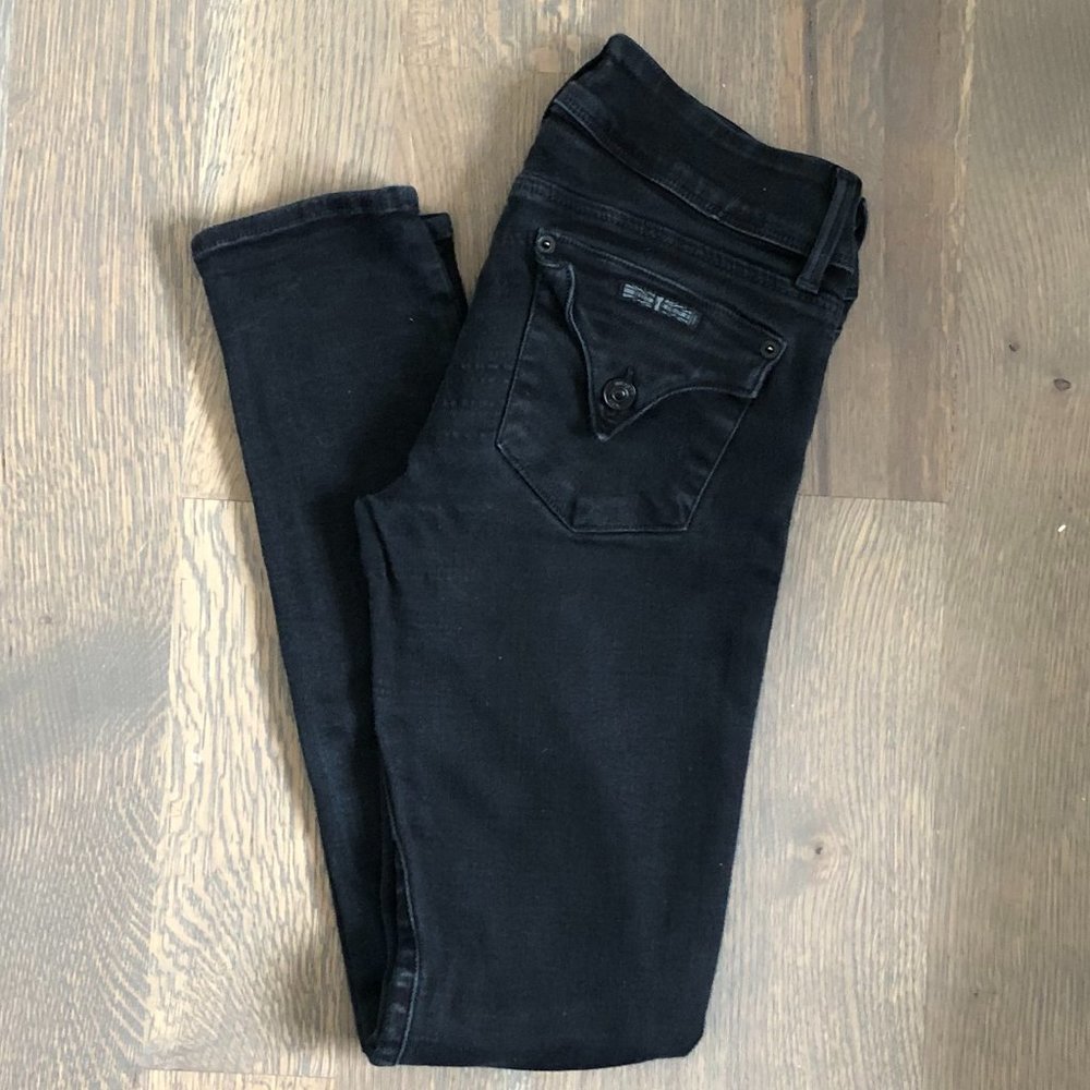 Hudson Collin Skinny Jeans in Black - Size 27
